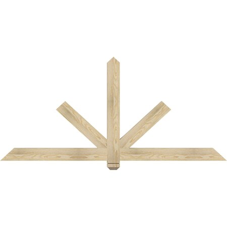 Ekena Millwork Kennewick Rough Sawn Timber Gable Bracket, Douglas Fir, 72"W x 33"H x 2"D x 4"F, 11/12 Pitch GBW072X33X0204KEN00RDF